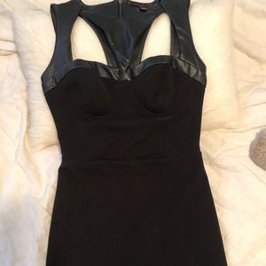 SEXY bustier dress with faux leather trim